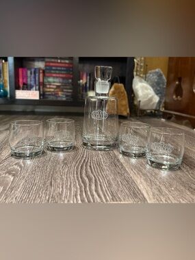 5 Piece Chivas Regal Glass Decanter Set